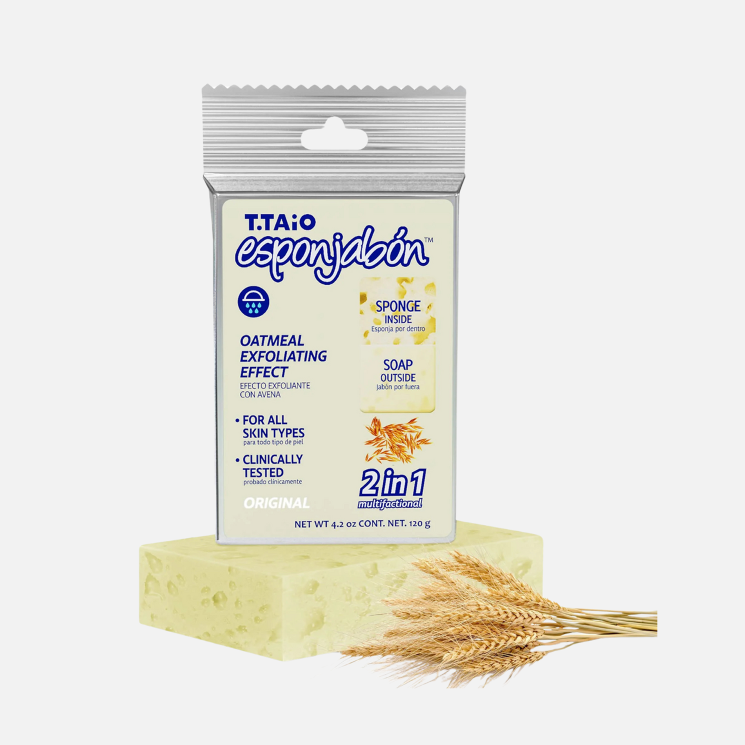 T.TAio Esponjabon Sponge-Soap, Oatmeal Exfoliating Effect