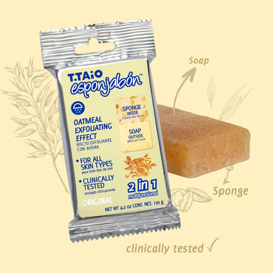 T.TAio Esponjabon Sponge-Soap, Oatmeal Exfoliating Effect