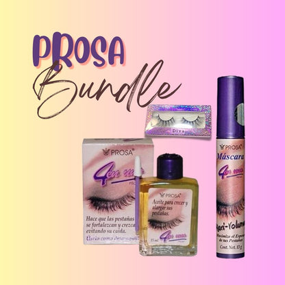 PROSA MEXICAN BUNDLE Maxi 4 in 1 Mascara, Aceite para pestañas y DIVA pestañas - thepinkshop